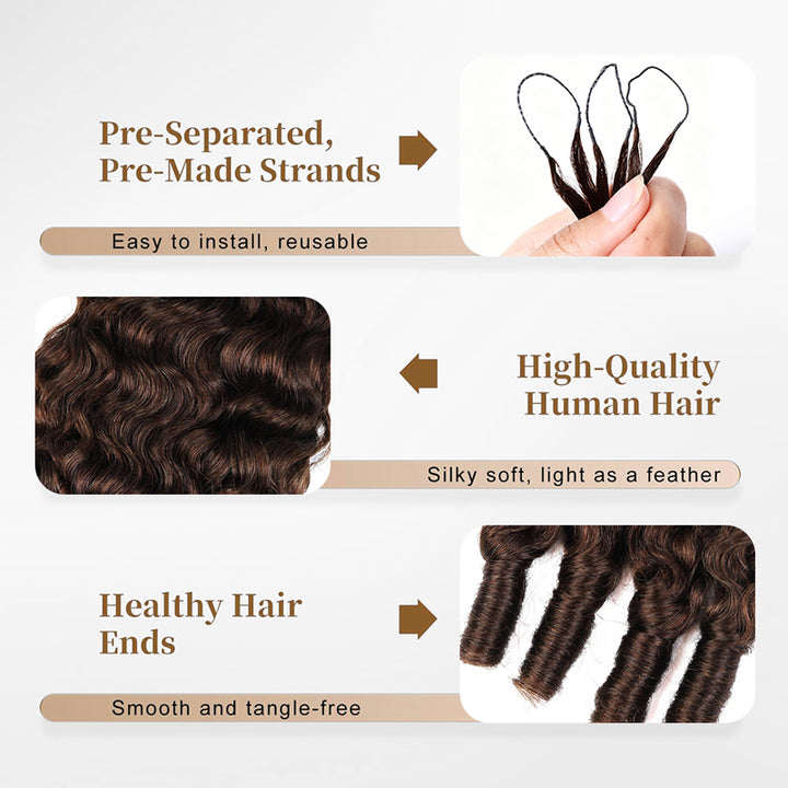 #4 Chocolate Brown Burmese Curly Feather Crochet Human Hair for Braiding No Weft Human Hair Extensions