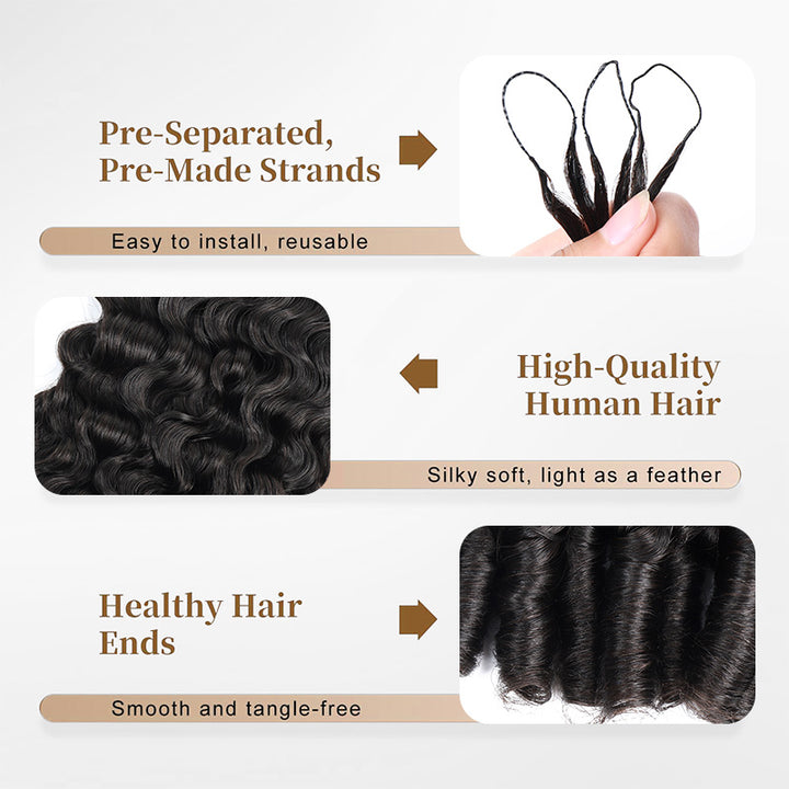 Afro Kinky Curly Crochet Human Hair Miracle Knots Friendly for Boho Braids Salon-Quality Feather Crochet Human Hair Extensions - AlloveHair