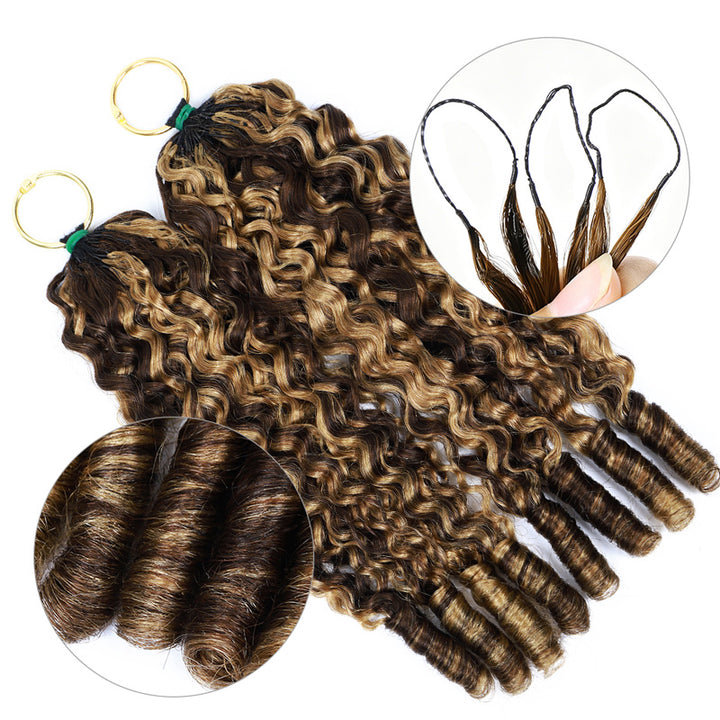 Highlight P4/27 Burmese Curly Feather Crochet Human Hair With Miracle Knots Pre-Separated 100% Virgin Human Hair