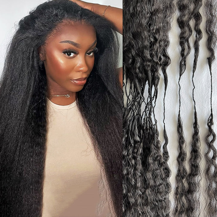 Seamless Crochet Braids Kinky Straight Crochet Human Hair Extensions for Black Woman - AlloveHair