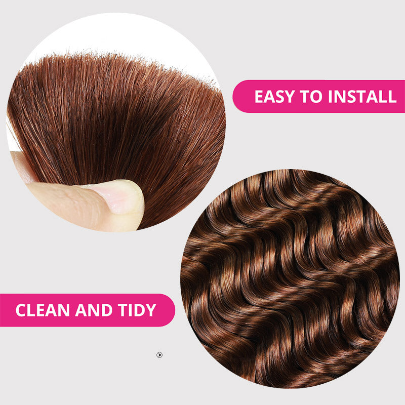 #30 Light Brown Bulk Human Hair For Braiding No Weft Deep Wave Human Hair Bundles For Black Women - AlloveHair