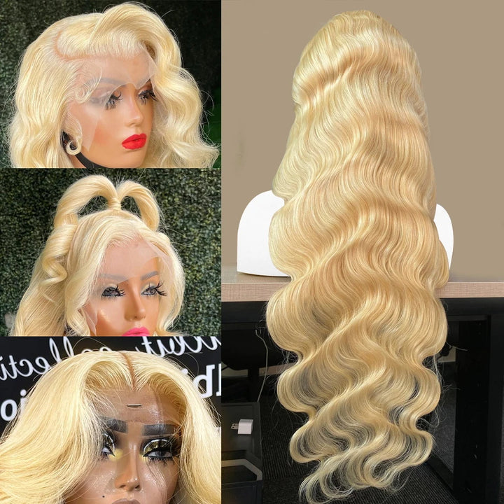 40Inch 613 Blonde 13*4 HD Glueless Lace Front Wig  Body Wave Human Hair