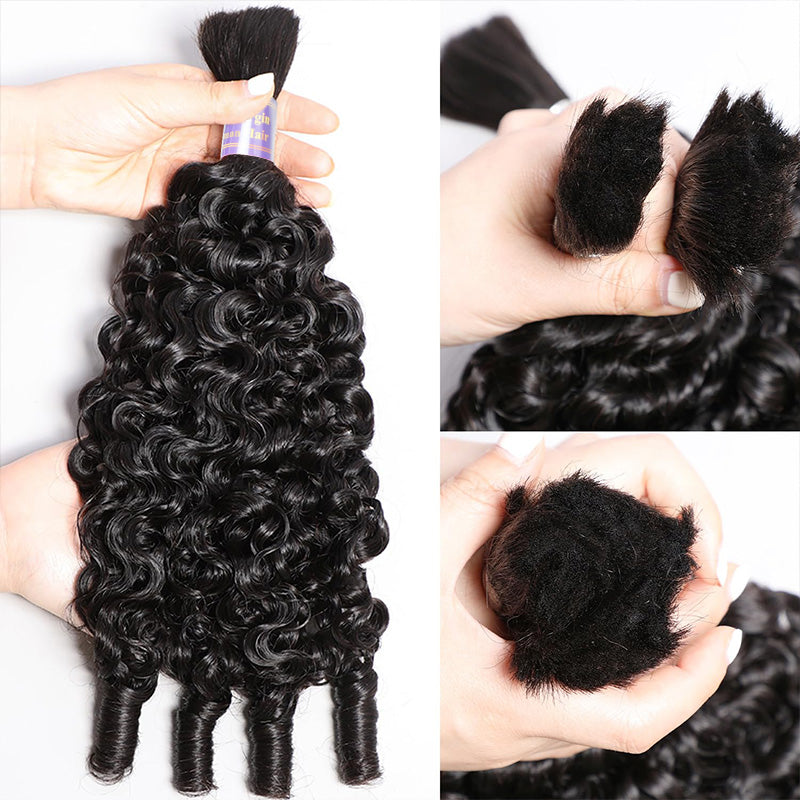 Bulk Hair For Braiding Burmese Curly Human Hair Extensions For Boho Braids 30 Inch Raw Human Hair Bundles No Weft - AlloveHair