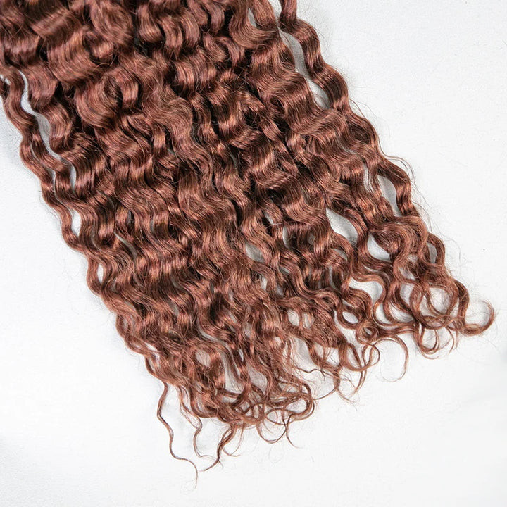Allove #33 Dark Auburn Reddish Brown Bulk Human Braiding Hair Water Wave
