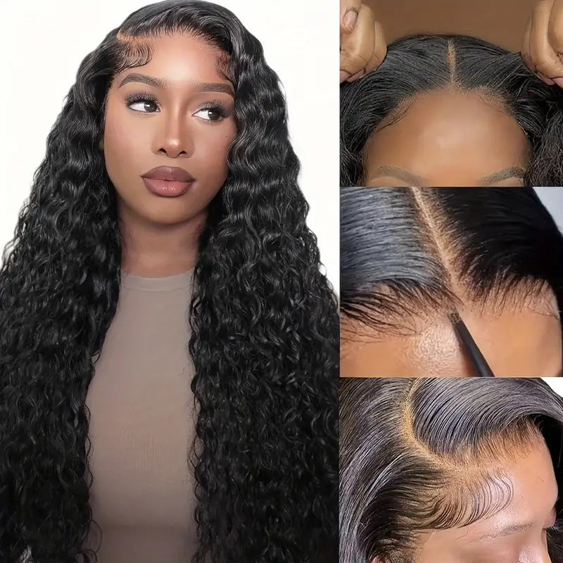 Overnight Shipping Long 18-34Inch HD 13x4 Lace Front Glueless Wet And Wavy Wig Water Wave Wear & Go Wigs