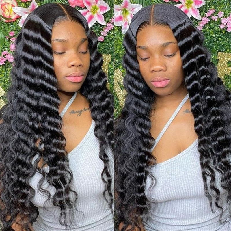 HD Invisible 5x5 Glueless Lace Closure Wig Loose Deep Wave Wear Go Wigs 200% Density