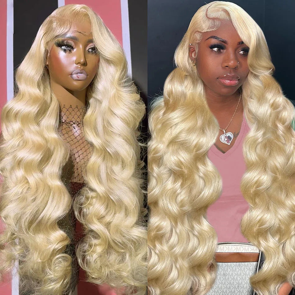 613 Blonde Color Body Wave 13x6  Undetectable HD Transparent Lace Front Wig with Pre Plucked