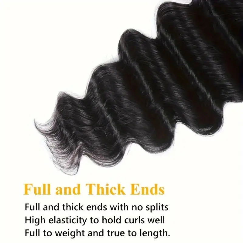 Allove Hair Brazilian Loose Deep Wave 3 Bundles Human Hair Extensions