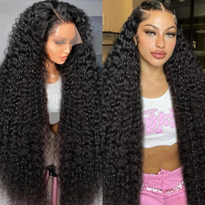 13x6 Water Wave Crochet Hair Wear to Go Transparent HD Lace Front Human Hair Wig