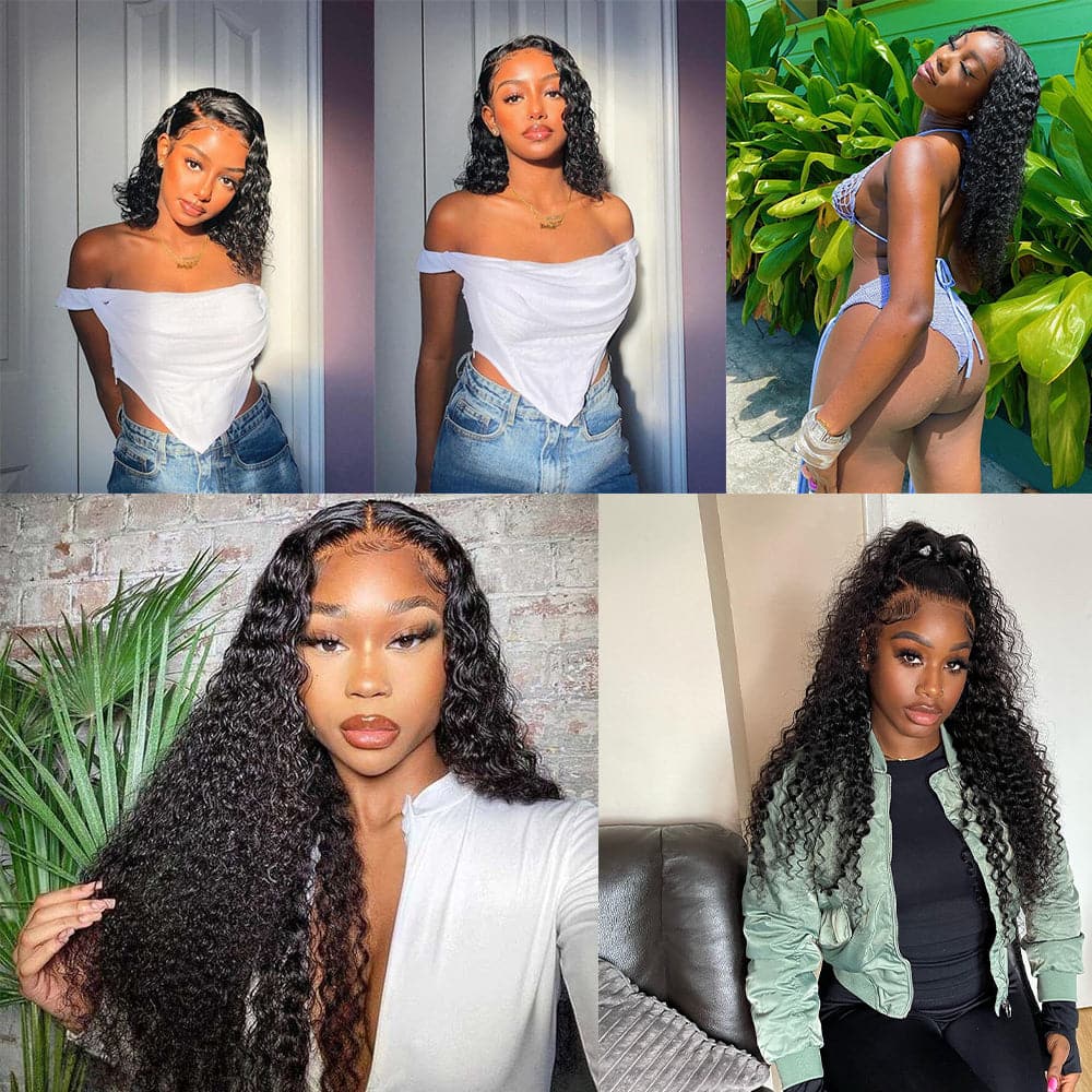 Allove Hair Buy 3 Bundles Kinky Curly Hair Get 1 Free Lace Closure