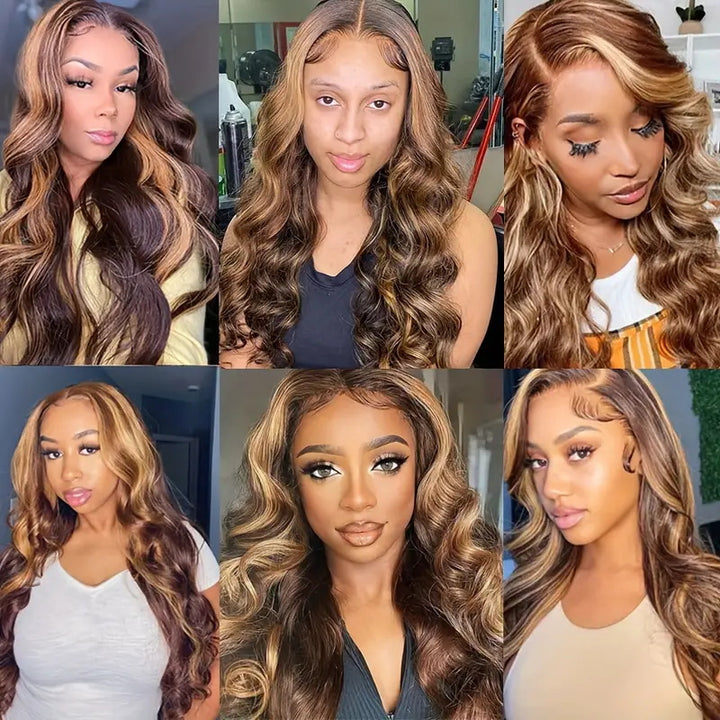 Highlight Honey Blonde Color Brazilian Body Wave Human Hair 3 Bundles