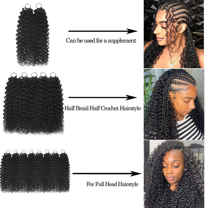 Kinky Curly Crochet Human Hair Miracle Knots Friendly for Boho Braids 100% Virgin Human Hair - AlloveHair