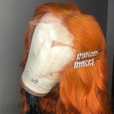 Orange Ginger Color Hair 13x4x1 Lace Part Straight/Body Wave Human Hair Wigs for Women