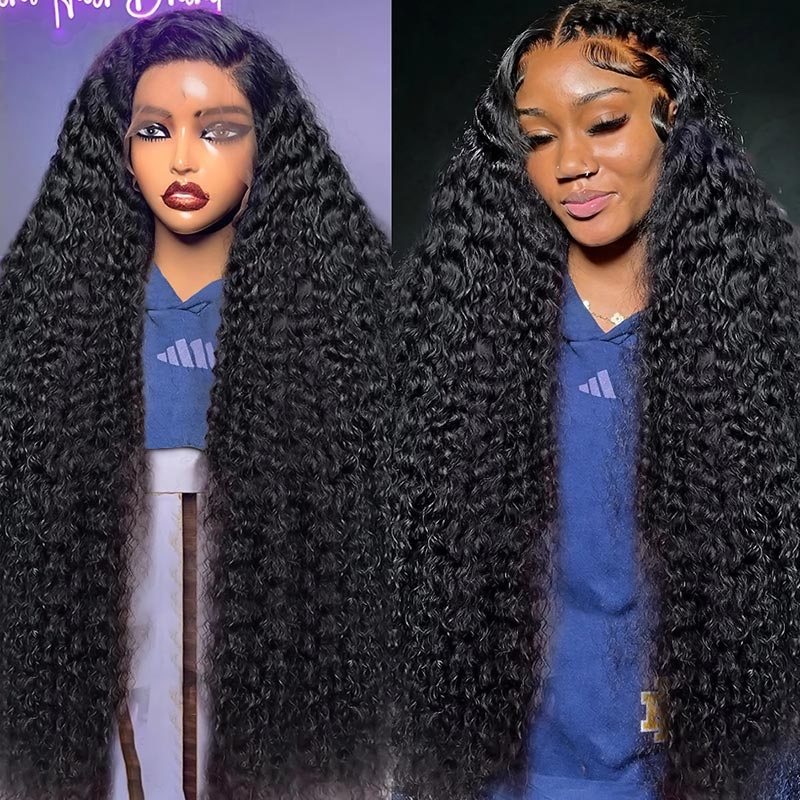 【C Part】Wear & Go 40 Inch Undetectable Invisible 13x4 HD Glueless Lace Front Brazilian Deep Curly Wigs