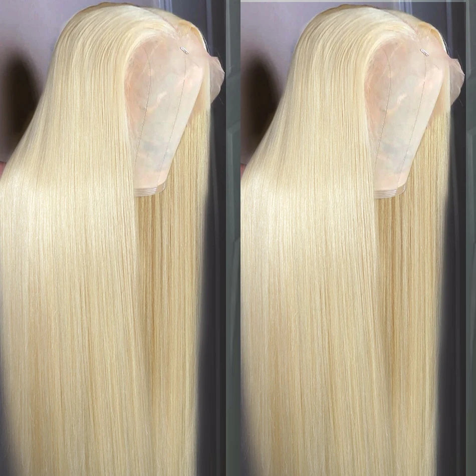 40 Inch 613 Blonde Color Wear & Go Straight Hair 13x4 HD Lace Front Glueless Wigs