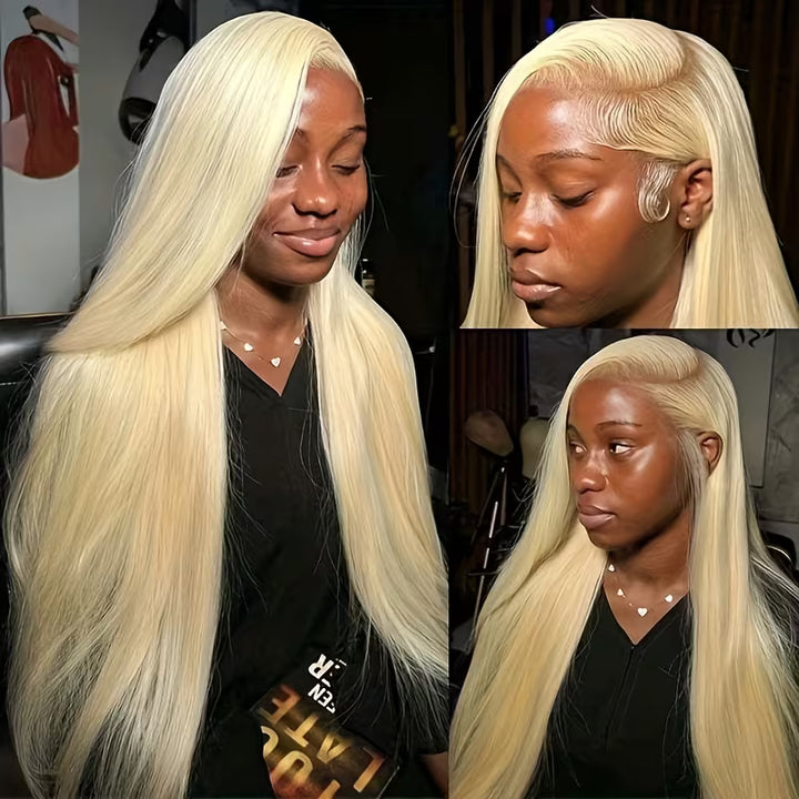 613 Blonde Color Brazilian Straight  3 Bundles Human Remy Hair Weave