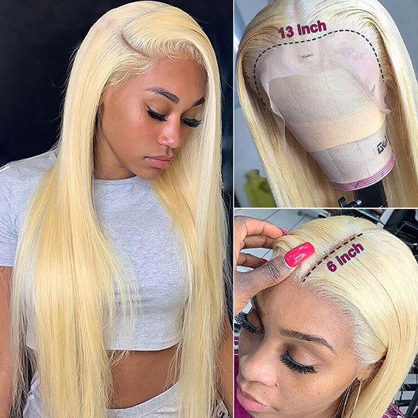 613 Blonde Color 13X6 Lace Front Human Hair Wig  HD Transparent Lace Wigs Brazilian Straight Lace Front Wigs