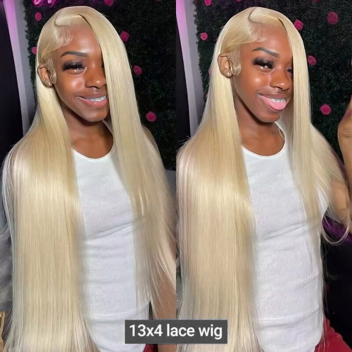 Pre Plucked Wear & Go Wig | Bone Straight 13x4 Lace Front 613 Blonde Human Hair Wig Easy To Dye