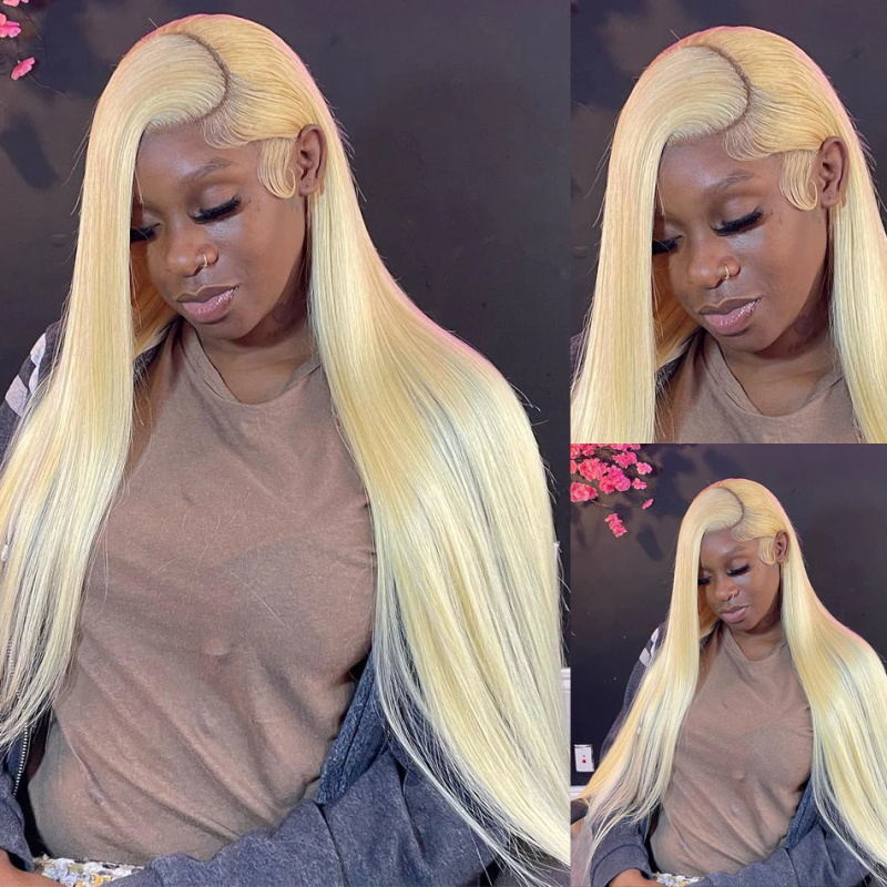 Pre Plucked | Bone Straight HD 13x4 Lace Front 613 Blonde Human Hair Wig Easy To Dye