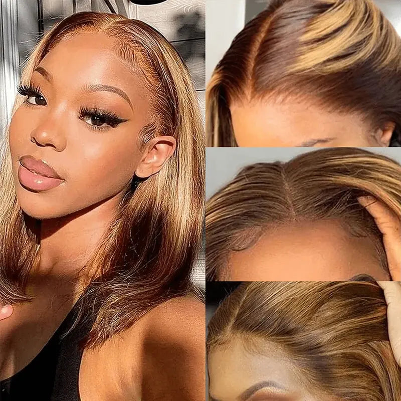[ Halloween Deal - No Code Needed] Short Straight Bob Wigs 13x4 HD Lace Front Wigs Pre Plucked Glueless Human Hair Wig