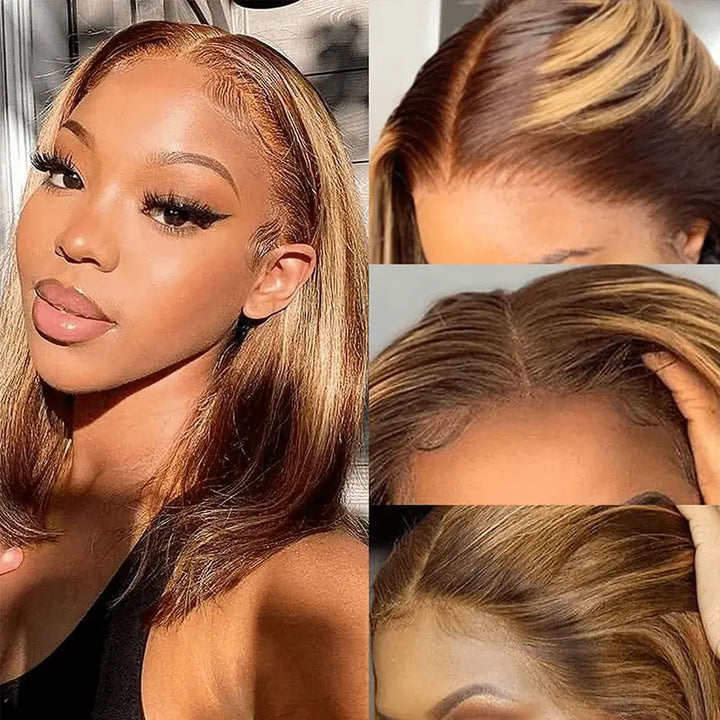 [ Halloween Deal - No Code Needed] Short Straight Bob Wigs 13x4 HD Lace Front Wigs Pre Plucked Glueless Human Hair Wig