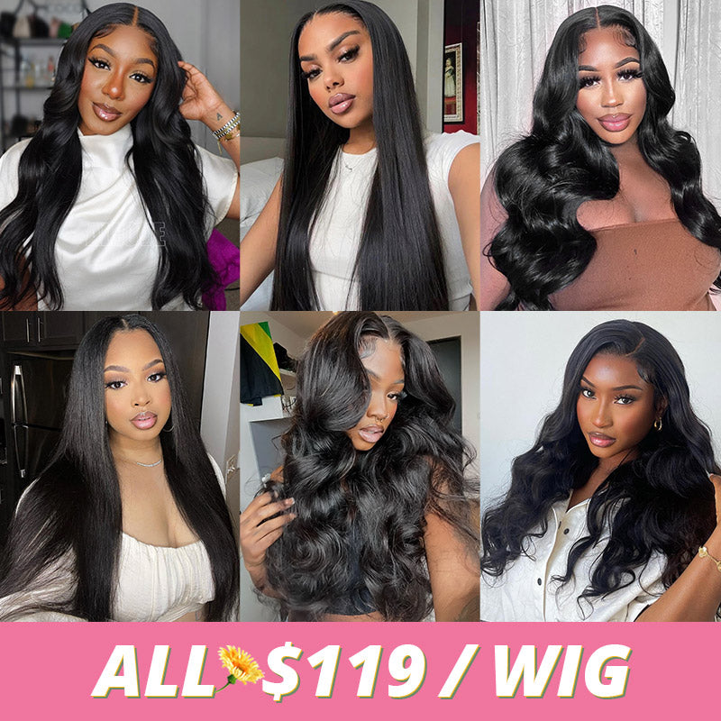 [Mother's Day Sale] $119 For 5x5 13x4 Lace Human Hair Wigs 13x6 Transparent HD Lace Frontal Wig