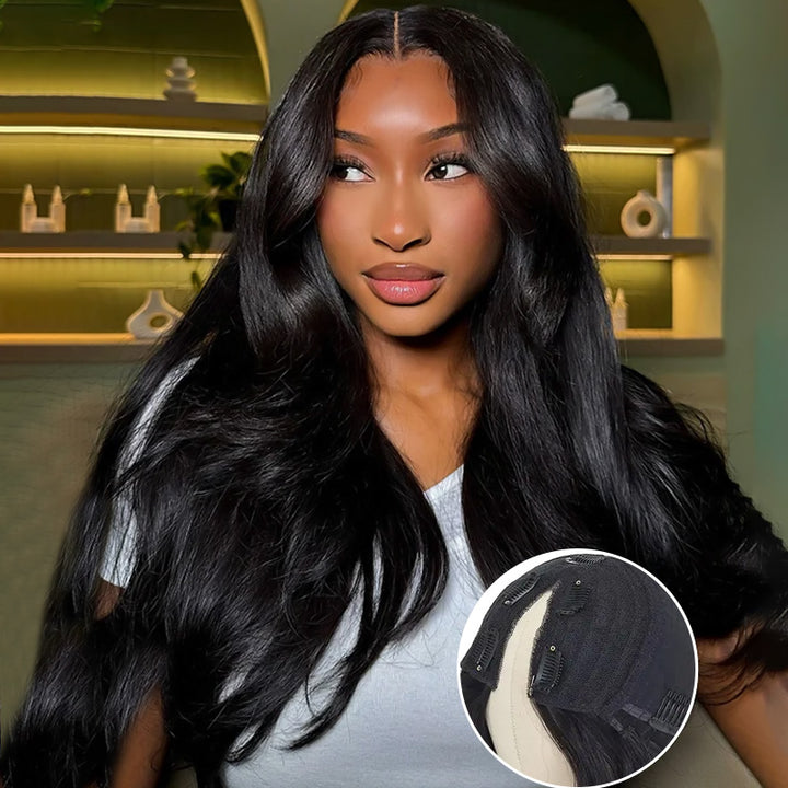 Easy Install V Part Wig Body Wave Glueless Wig with Adjustable Drawstring Protective Style - AlloveHair