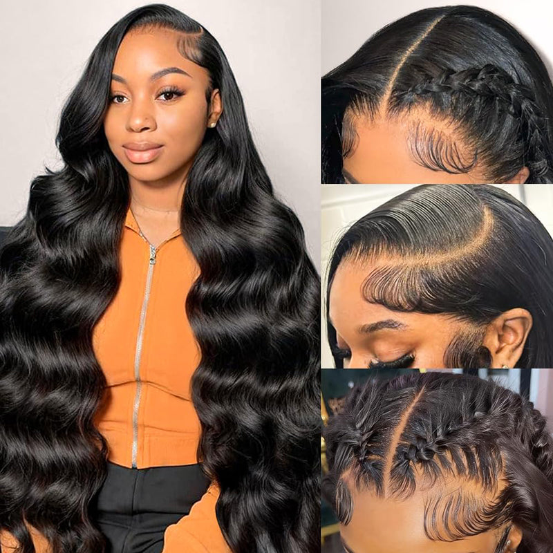 30 32 40 Inch Body Wave 5x5 13x4 HD Lace Front Wigs Human Hair Pre Plucked Pre Bleached Knots Glueless Wigs