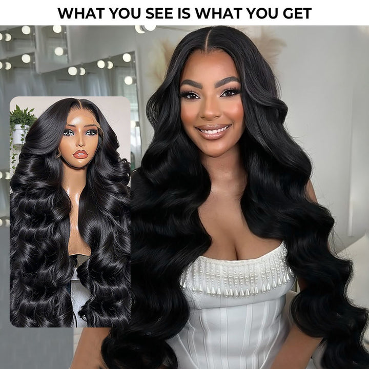 Brazilian Human Hair 5x5 & 7x6 Glueless Lace Wig | Body Wave 200% Density | HD Transparent Lace | Pre-Plucked with Baby Hair - AlloveHair