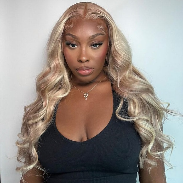 #P10/613 Highlight Blonde 13*4 Hd Lace Front Wig Body Wave Hair 13x6 Wear & Go Glueless Wigs