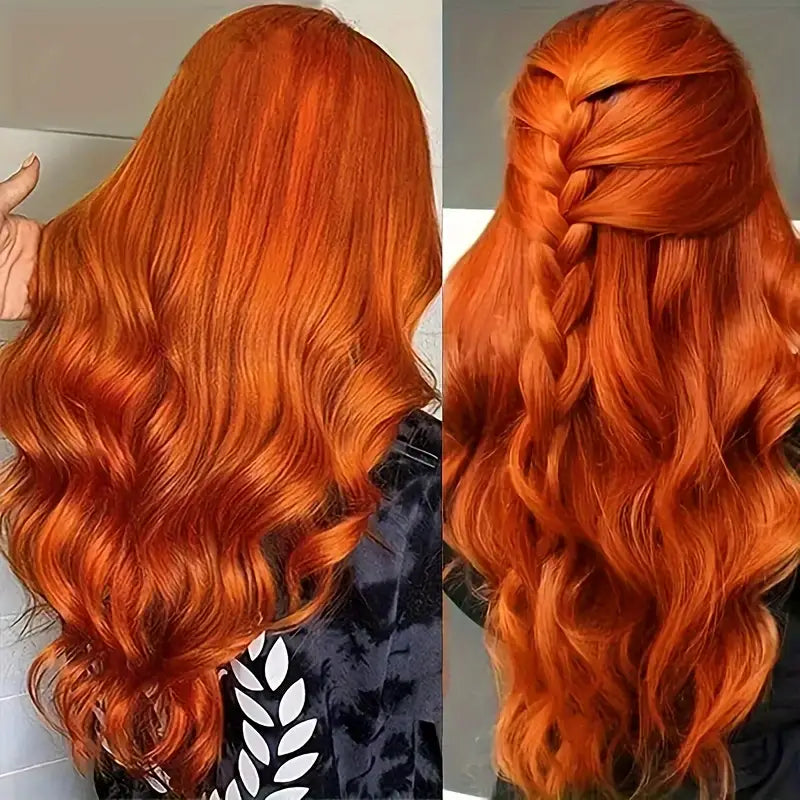 [ Halloween Deal - No Code Needed] Ginger Orange Straight / Body Wave Human Hair 13x4 Lace Frontal Wig Flash Sale