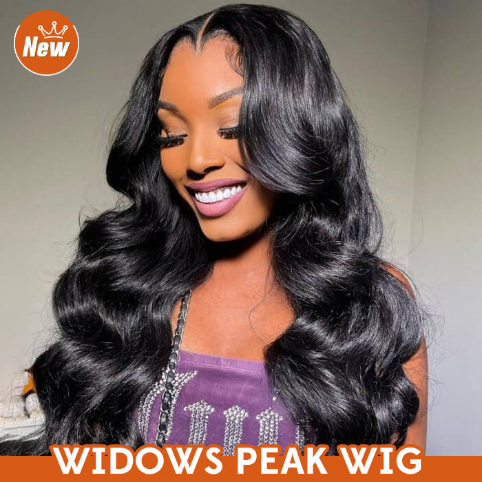 13*4 HD Glueless Lace Front Wig Body Wave Human Hair Widows Peak Wigs Reay To Go