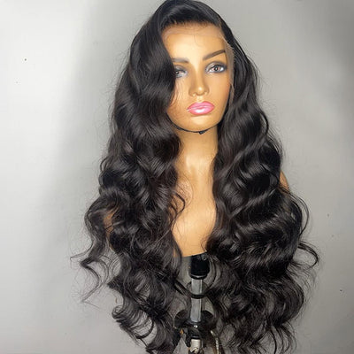 Long 38 Inch Undetectable Invisible HD 13*4 Glueless Lace Front Wig Body Wave Human Hair Wigs with Pre Plucked