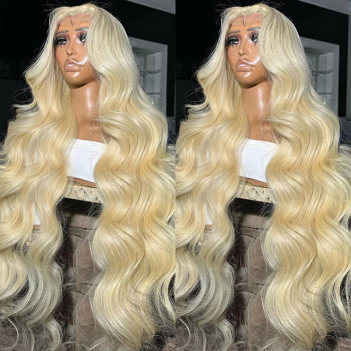 40Inch 613 Blonde 13*4 HD Glueless Lace Front Wig  Body Wave Human Hair