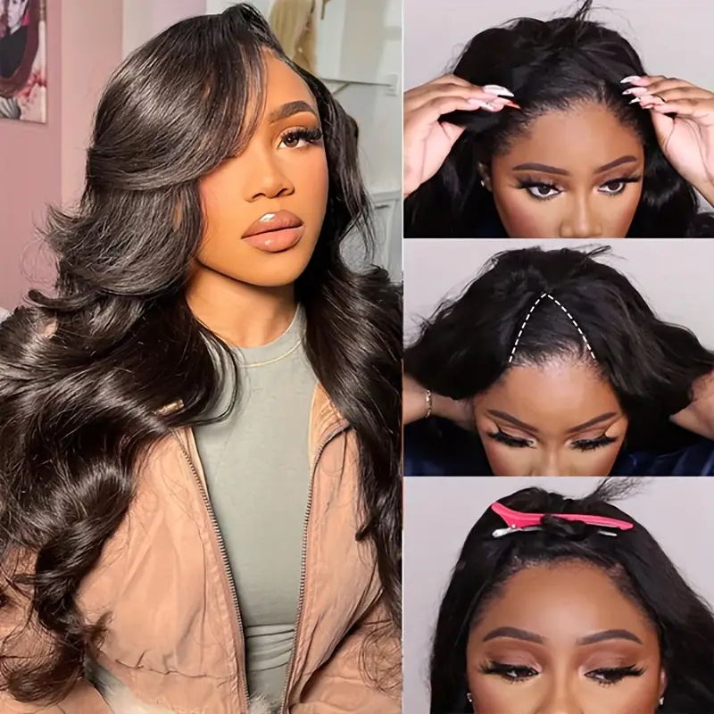 Allove 30 Inch Beginner Friendly V Part Wig Human Hair Body Wave Wig Upgrade U Part Human Hair Wig