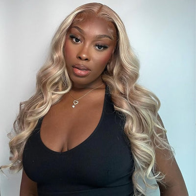 #P10/613 Highlight Blonde 13*4 Hd Lace Front Wig Body Wave Hair 13x6 Wear & Go Glueless Wigs