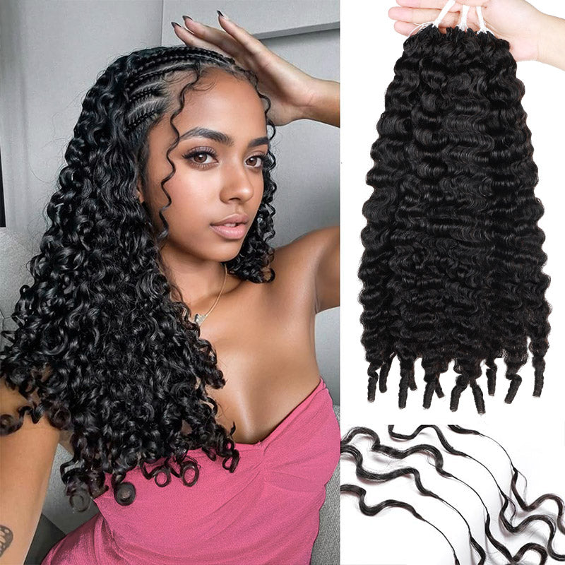 Burmese Curly Crochet Human Hair Natural Black Machine Made Feather Crochet Human Hair Extension 60G/Pcs - AlloveHair