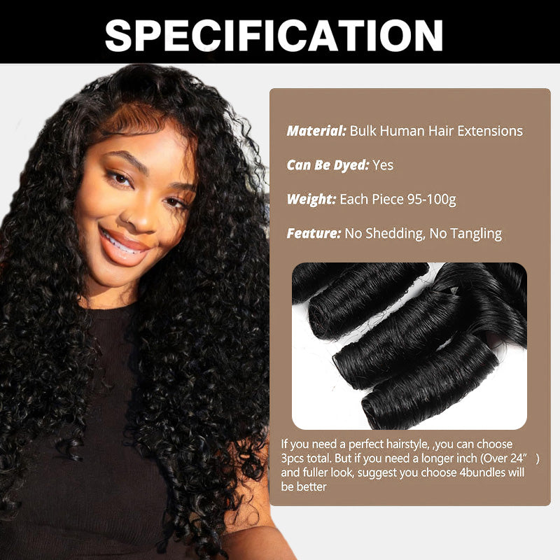 Bulk Hair For Braiding Burmese Curly Human Hair Extensions For Boho Braids 30 Inch Raw Human Hair Bundles No Weft - AlloveHair