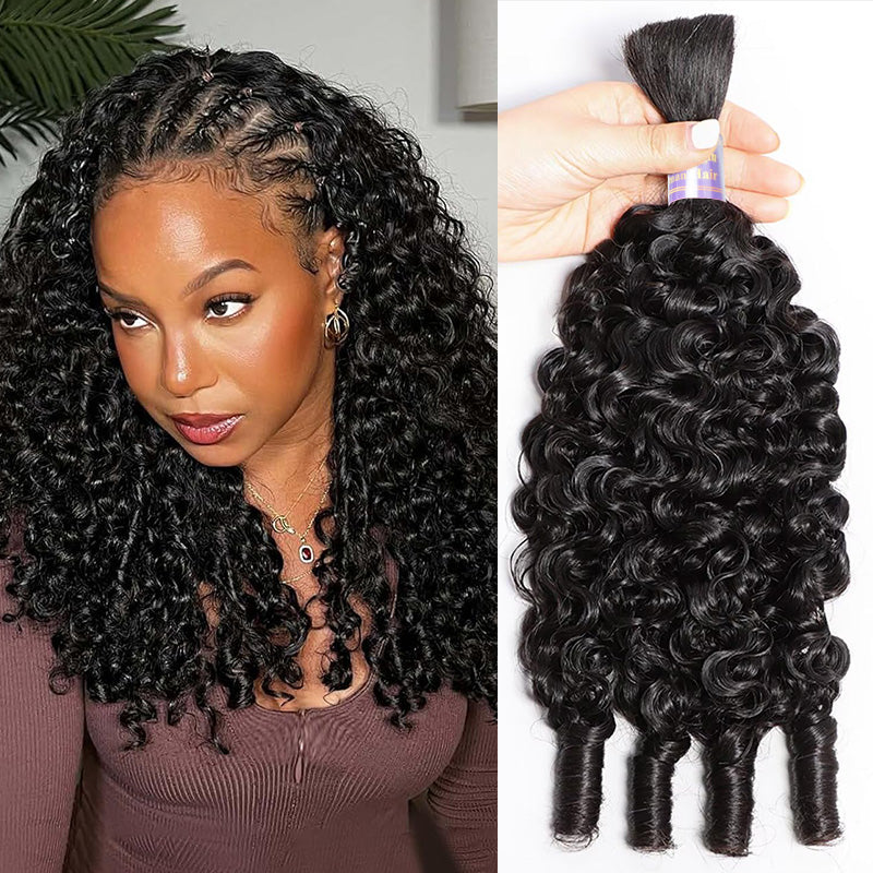 Bulk Hair For Braiding Burmese Curly Human Hair Extensions For Boho Braids 30 Inch Raw Human Hair Bundles No Weft - AlloveHair