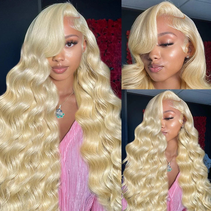 [Allove Bogo Free] 613 Blonde Straight 13x6 Lace Front Human Hair Wigs For Women Glueless Body Wave Wig Pre Plucked