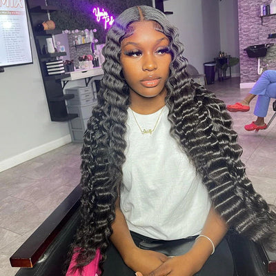 HD Invisible Glueless Full Lace Wig Loose Deep Wave Human Hair Wigs