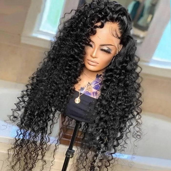 Loose Deep Wave HD Transparent 13x4 Lace Front Human Hair Wigs for Black Women