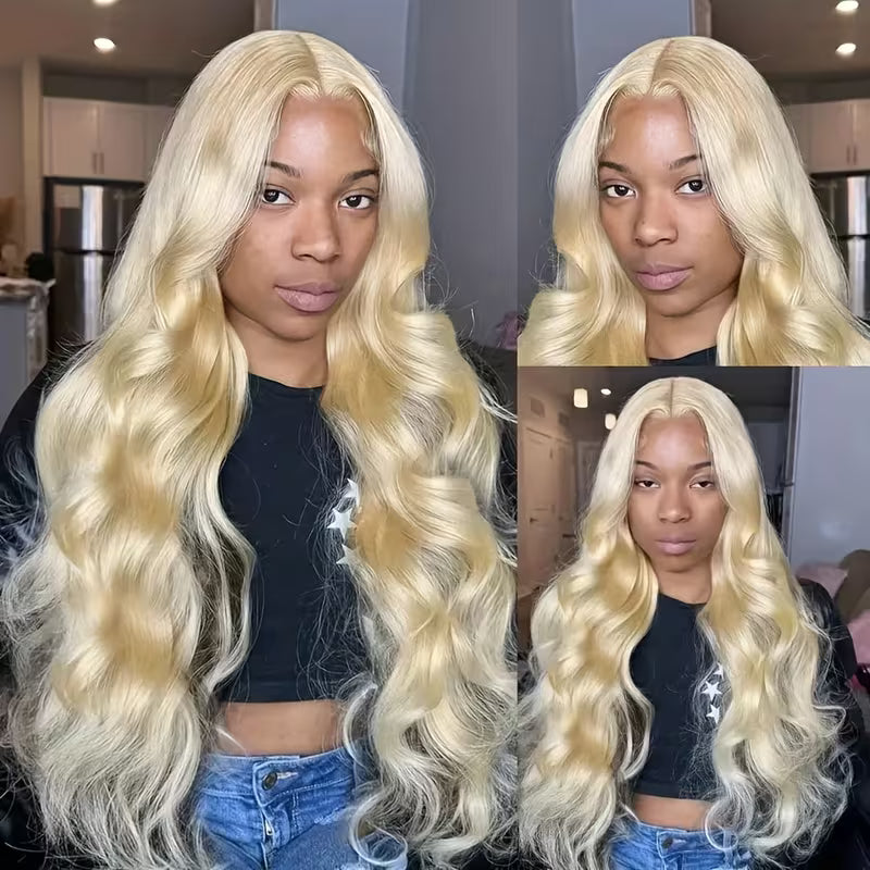 Allove 100% Human Hair 613 Blonde Color Body Wave 3 Bundles Hair Extensions