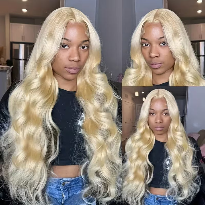 Allove 100% Human Hair 613 Blonde Color Body Wave 3 Bundles Hair Extensions