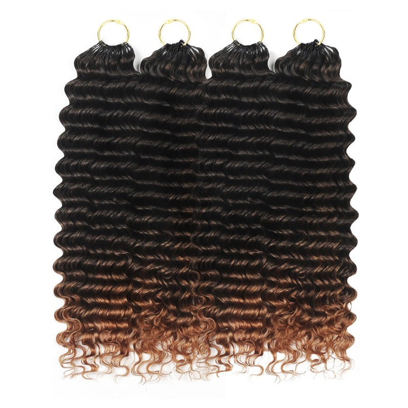 Feather Crochet Human Hair Burmese Curly with Spiral Ends Boho Braiding Hair For Miracle Knots 1B/4/30 Ombre Color - AlloveHair