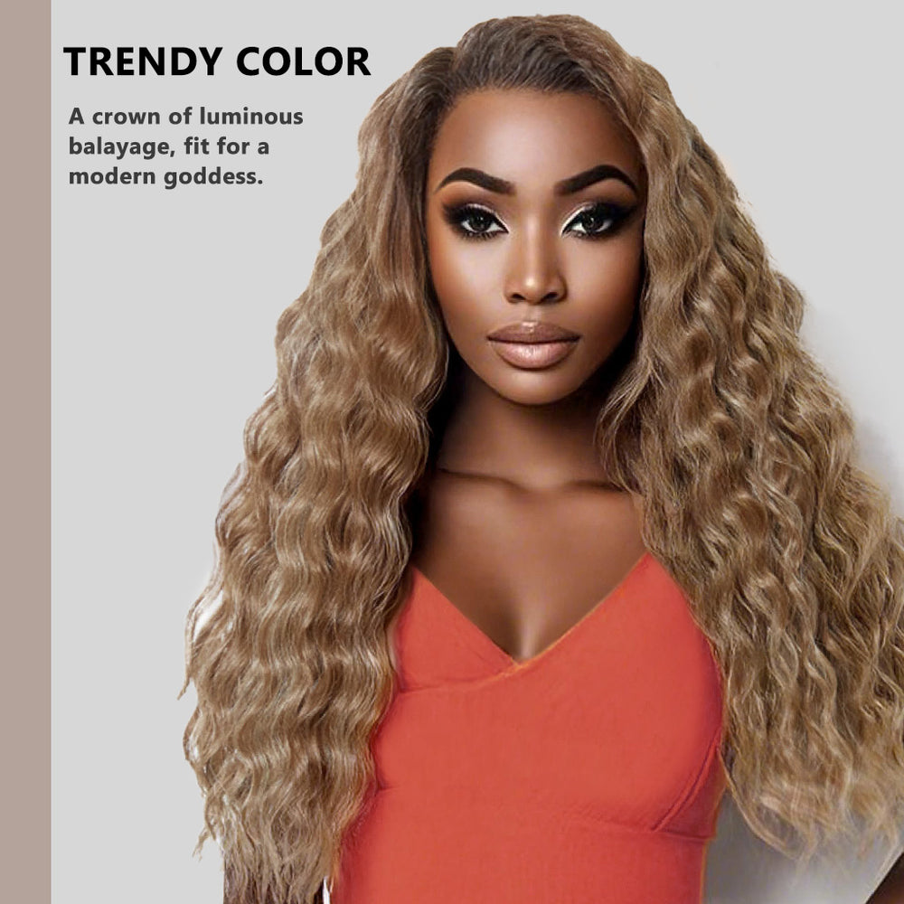 30 Inch Ombre Highlight Colored Deep Wave 13x4 13x6 HD Lace Front Wigs Pre-Plucked Glueless Wig - AlloveHair