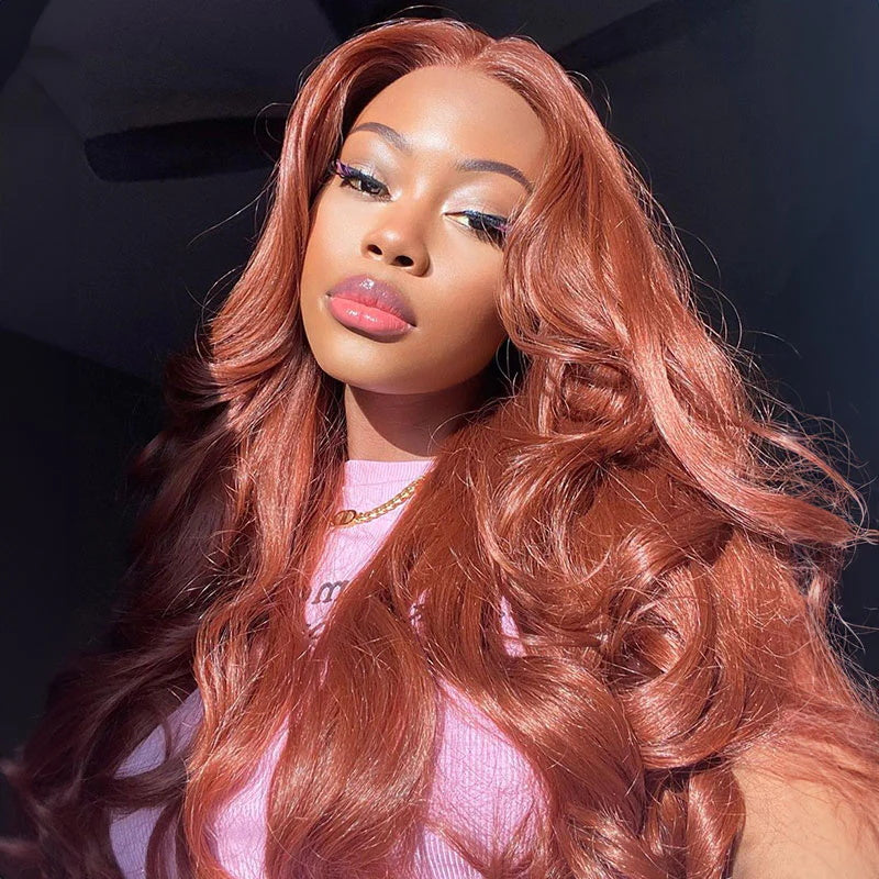 Pre Cut Wear & Go Lace Wig | Brick Pink 13x4 HD Lace Front Body Wave Human Hair Colored Wigs