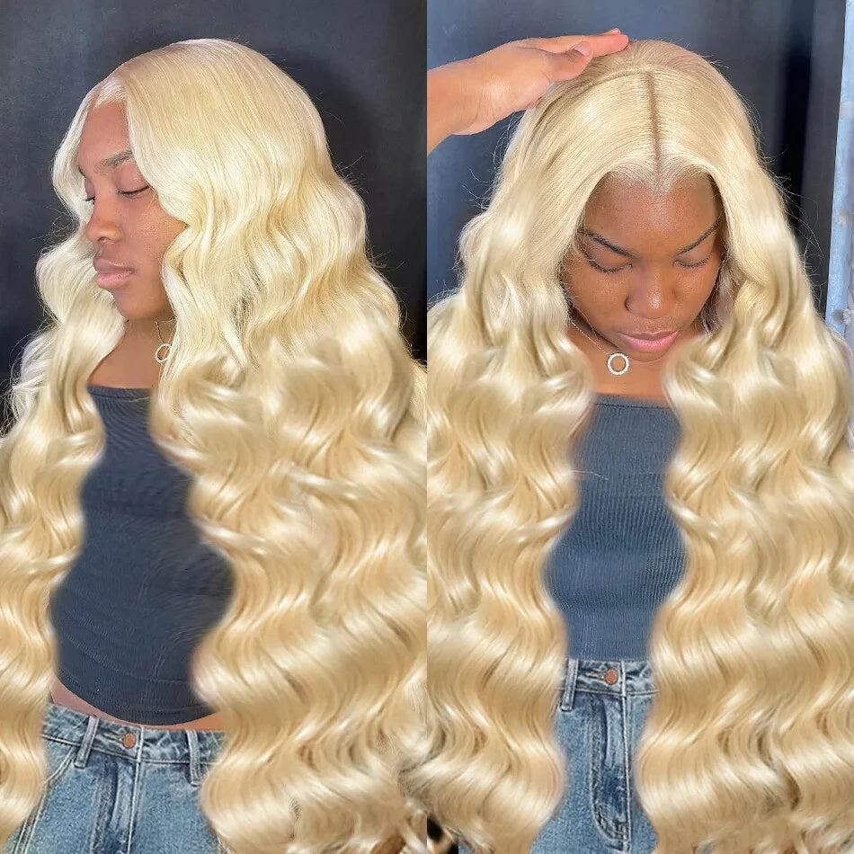 3 Cap Sizes | 613 Blonde Hair Body Wave 150%/180% Density HD Lace Front Wig