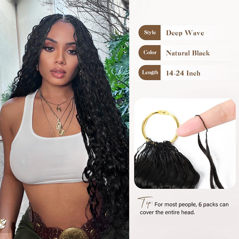 Deep Wave Crochet Human Hair Extensions 100% Human Raw Hair For Crochet Locs - AlloveHair