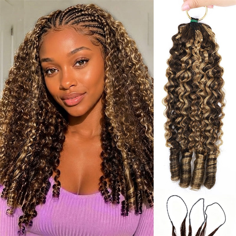 Highlight P4/27 Burmese Curly Feather Crochet Human Hair With Miracle Knots Pre-Separated 100% Virgin Human Hair